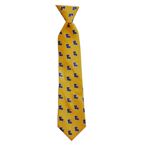 Louisiana Baton Rouge Gameday Youth Tie Gold