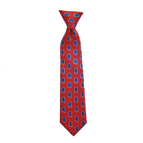 Mississippi Oxford Gameday Youth Tie Red