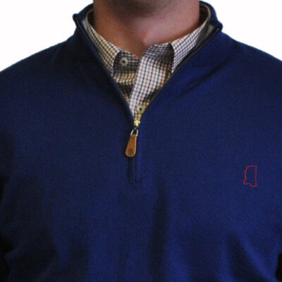 Mississippi Oxford 1/4-Zip Pullover Royal