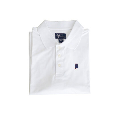 Alabama Auburn Clubhouse Performance Polo White