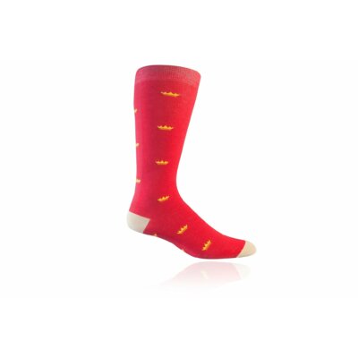 JL Burgundy Crown Socks