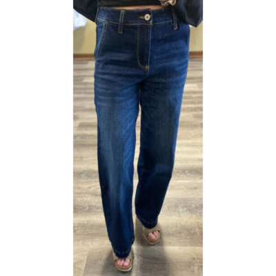 High Rise Trousers Wide Leg