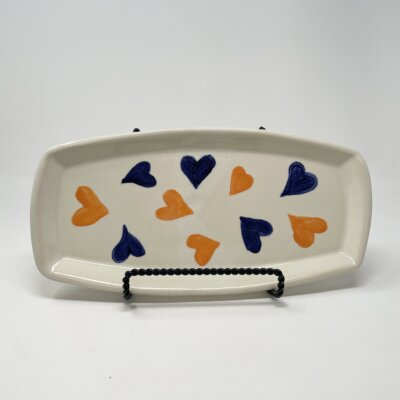 Orange and Blue Heart Tray