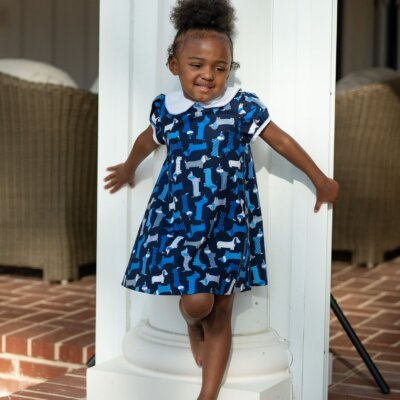 Milla Kaye A-Line Dress in Navy Puppies
