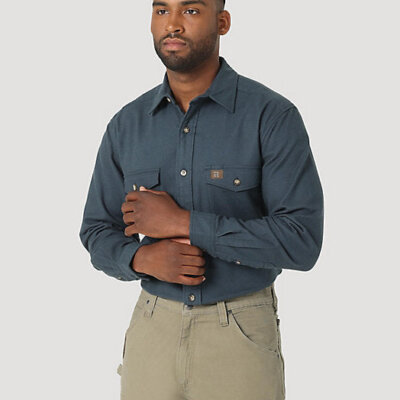 Wrangler® Riggs Workwear® HW Flannel Shirt - Midnight Navy