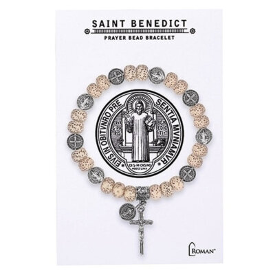 Prayer Bead Bracelet, St. Benedict