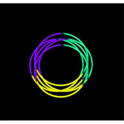 Pop & Glow Necklace Collar, Mardi Gras, SINGLE