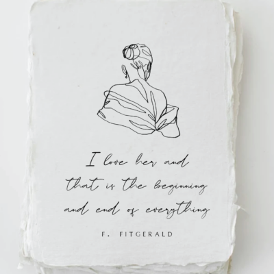 "I love her" F. Fitzgerald Love Greeting Card