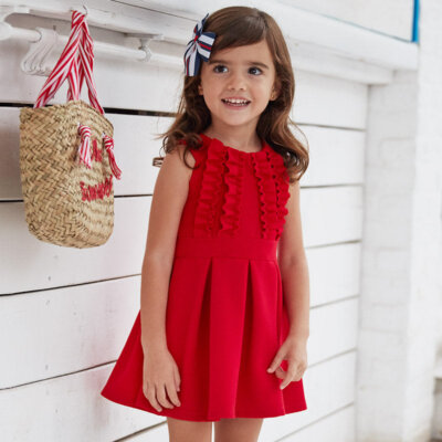Red Knit Sleeve Dress