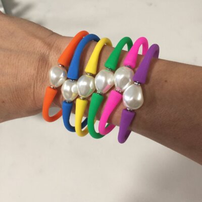 Pearl Silicone Flex Stretch Bracelet