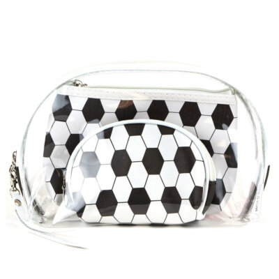 clear 3pc travel pouch set.