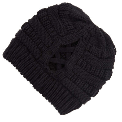 Black Ribbed Beanie