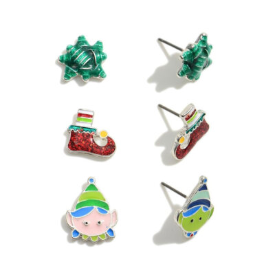 Christmas bow Elf Shoe and Elf Earrings