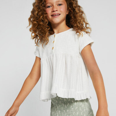 Natural Short Sleeve Top