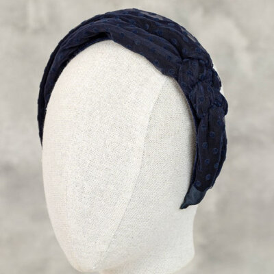 Abel & Lula Navy Flocked Tulle Headband