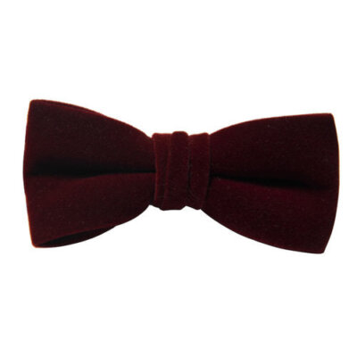 Burgundy Velvet Bow Tie