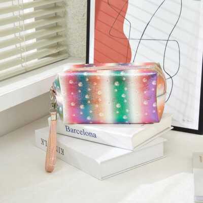 Iridescent Flower Print Travel Pouch