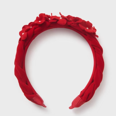 Rojo Floral Velour Headband