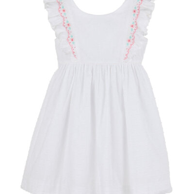 White Dotted Smock Dress