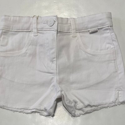 White Stretch Twil Shorts