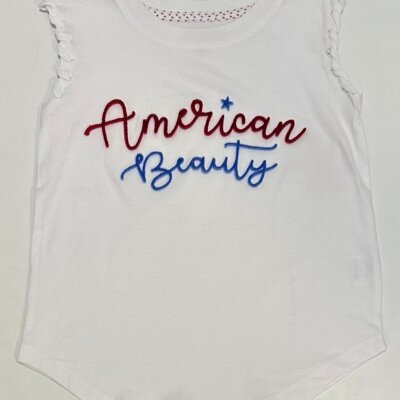 Paper Flowers American Beauty 3D Tuft Emb Tank