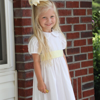 Jane White Bodice Dress with Belt