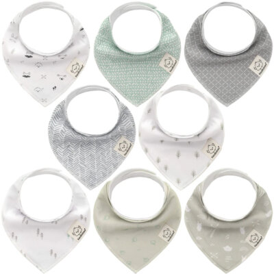 8-Pack Organic Bandana Bibs