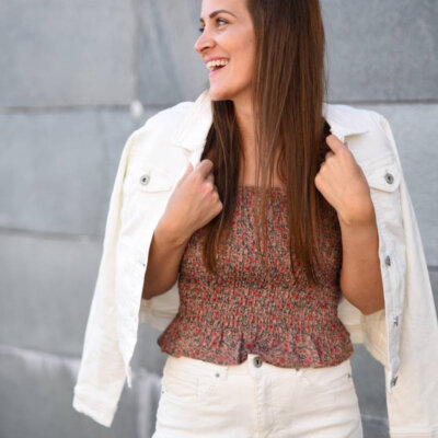 Ichi Clothing Ziggy White Denim Jacket