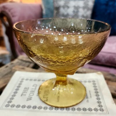 Hazel Atlas Amber Glass Candy Dish