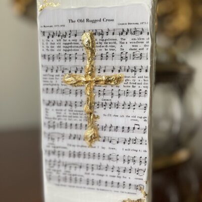 Large Hymn Cross Block "The Old Rugged Cross"