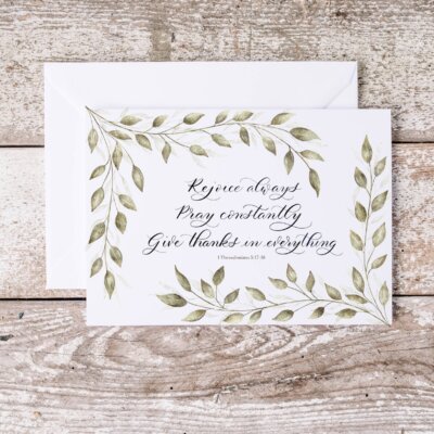 Rejoice Always Pray Constantly card staged Rejoice Always Pray Constantly card staged