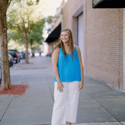 Vivianne Vivid Blue Pleated Tank
