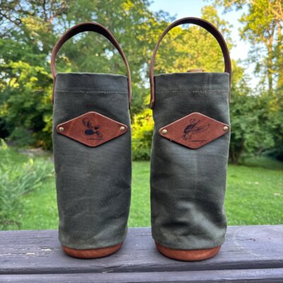 Leather & Canvas Wine/Whiskey Totes