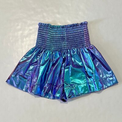 Purple Iridescent Metallic Swing Shorts