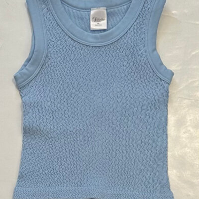 Chambray Blue Smocked Tank