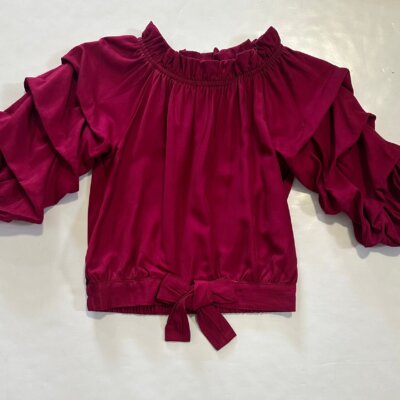 Burgundy Gathered Top