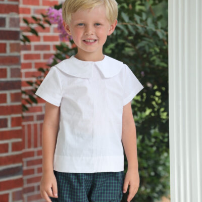 Tucker Banded Shorts in Blue/Green Plaid