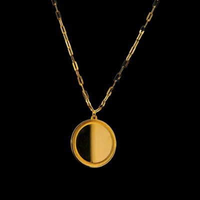 14K Round Tag Necklace