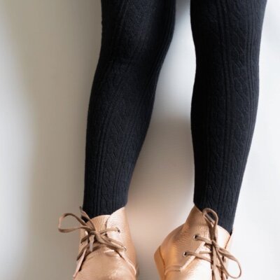 Black Cable Knit Tights