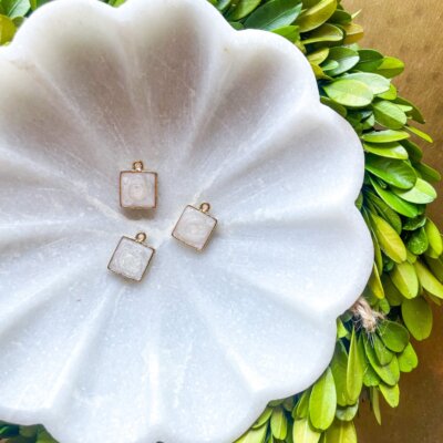 Charm Bar: Square Pearl Pendant