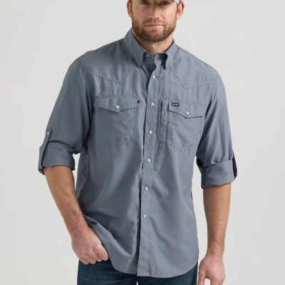 Men's Wrangler Performance Snap Shirt in Flint Grey