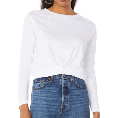 bobi shirred banded ls tee