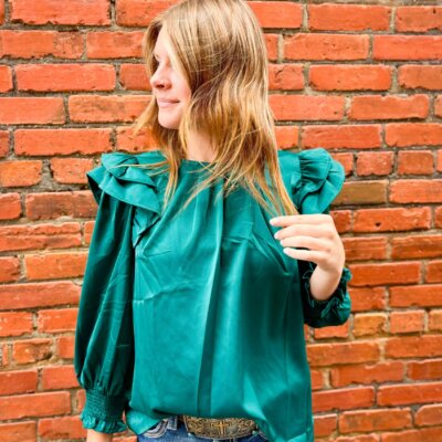 Satin Ruffle Top