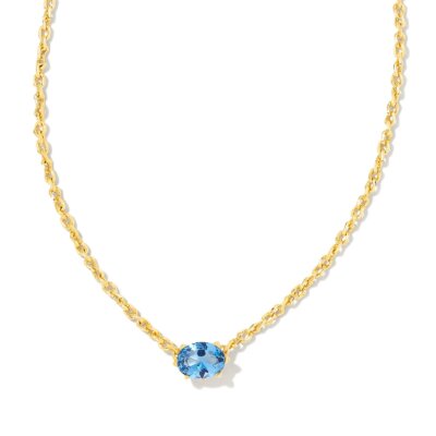 Cailin Gold Pendant Necklace in Blue Violet Crystal
