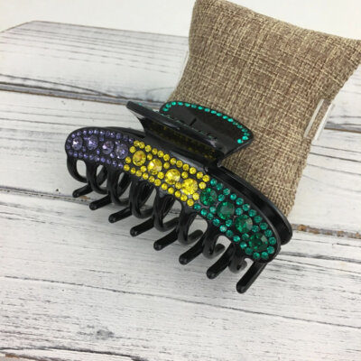 Mardi Gras Rhinestone Claw Clip For Hair