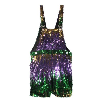 Mardi Gras Sequin Overalls