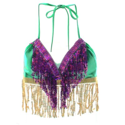 Mardi Gras Sequin Halter Top