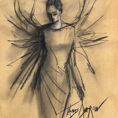 Angel on Sepia Paper #07