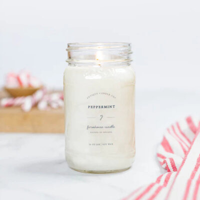 Antique Candle Company - Peppermint Mason Jar Candle, Large