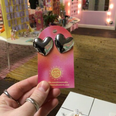 Statement Heart Titanium Studs